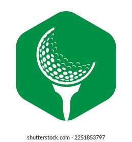 Golf Logo Design Template Vector. Golf ball on tee logo design icon.