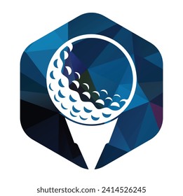 Golf Logo Design Template Vector. Golf ball on tee logo design icon.