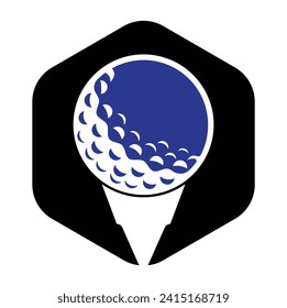 Golf Logo Design Template Vector. Golf ball on tee logo design icon.
