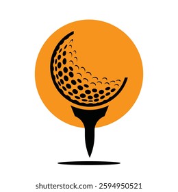 Golf Logo Design Template Vector. Golf ball on tee logo design icon.