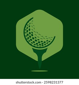 Golf Logo Design Template Vector. Golf ball on tee logo design icon.