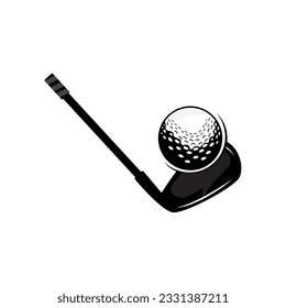 Golf Logo Design, Design Vector Golf Ball And Golf Club Tournament, Illustration Template