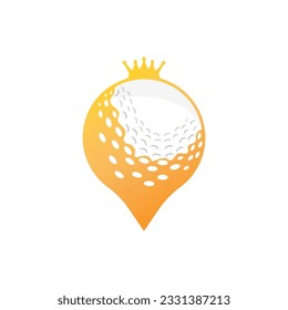 Golf Logo Design, Design Vector Golf Ball And Golf Club Tournament, Illustration Template