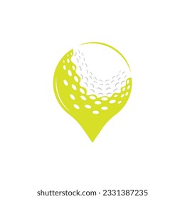 Golf Logo Design, Design Vector Golf Ball And Golf Club Tournament, Illustration Template