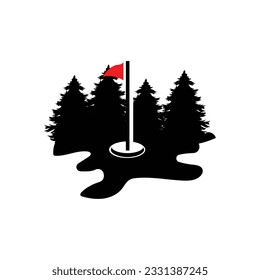 Golf Logo Design, Design Vector Golf Ball And Golf Club Tournament, Illustration Template