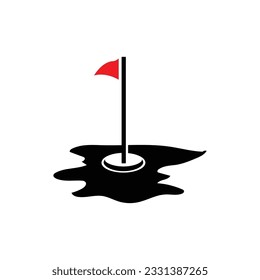 Golf Logo Design, Design Vector Golf Ball And Golf Club Tournament, Illustration Template