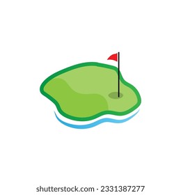 Golf Logo Design, Design Vector Golf Ball And Golf Club Tournament, Illustration Template