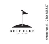 Golf logo design vector template, Vector label of golf, Logo of golf championship, golf flag logo illustration, Creative icon, design concept