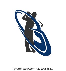 golf logo design vector template