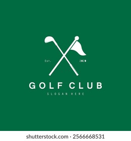 Golf logo design vector template, Vector label of golf, Logo of golf championship, golf flag logo illustration, Creative icon, design concept