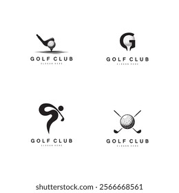 Golf logo design vector template, Vector label of golf, Logo of golf championship, golf flag logo illustration, Creative icon, design concept