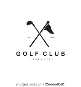 Golf logo design vector template, Vector label of golf, Logo of golf championship, golf flag logo illustration, Creative icon, design concept