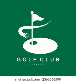 Golf logo design vector template, Vector label of golf, Logo of golf championship, golf flag logo illustration, Creative icon, design concept