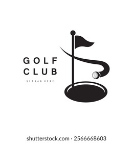 Golf logo design vector template, Vector label of golf, Logo of golf championship, golf flag logo illustration, Creative icon, design concept