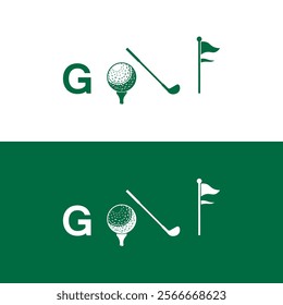 Golf logo design vector template, Vector label of golf, Logo of golf championship, golf flag logo illustration, Creative icon, design concept