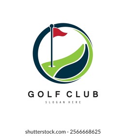 Golf logo design vector template, Vector label of golf, Logo of golf championship, golf flag logo illustration, Creative icon, design concept