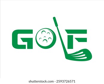 Golf logo, Golf logo design vector template, Vector label of golf ball with stick, Logo for golf championship, illustration, Creative design concept