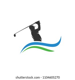 Golf Logo designs concept vector, Silhouette of Golf logo designs vector illustration