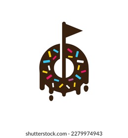 Golf logo with donut concept