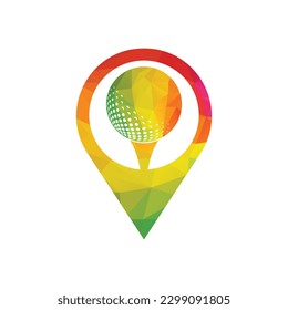 Golf logo with elements of ball design. Can be used for golf equipment companies.