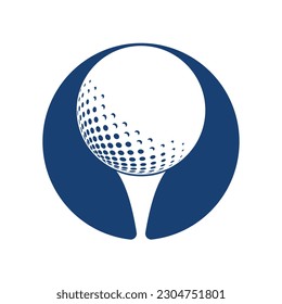 Golf logo with elements of ball design. Can be used for golf equipment companies.