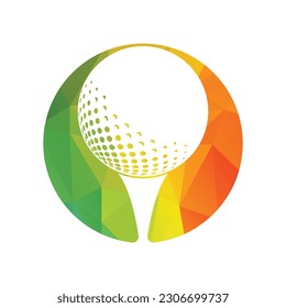 Golf logo with elements of ball design. Can be used for golf equipment companies.