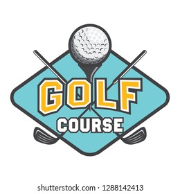 golf logo, emblems and insignia with text space for your slogan / tagline. vector illustration