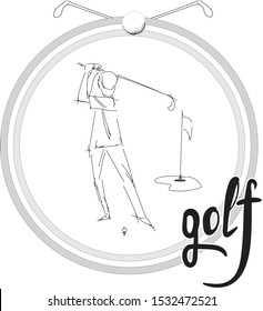 golf logo golfer vector illustration