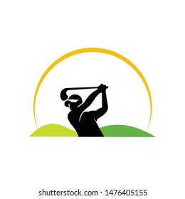 Golf logo. graphic design template vector illustration