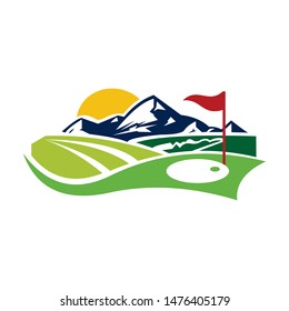 Golf logo. graphic design template vector illustration