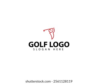 Golf Logo Icon Creative Design With Line Art Style Abstract