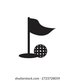 Ilustración de icono de logotipo de golf plana