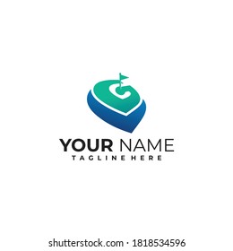 golf logo icon vector isolated