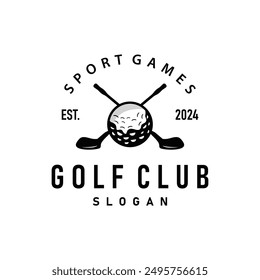 Golf logo illustration design golfer tournament golf game team club sport template symbol