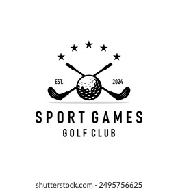 Golf logo illustration design golfer tournament golf game team club sport template symbol