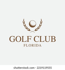 golf logo with laurel and ball