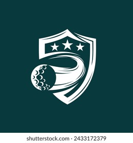 Golf logo with shield, smash golf logo