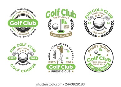 Golf logo sign badge vector template bundle. Golf logo with white background vector design collection.