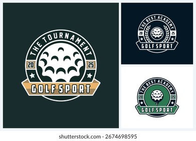 Golf logo sport design template, golf emblem vector, golf tournament icon badge logo design vector illustration