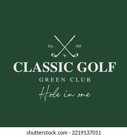 golf logo with stick and ball