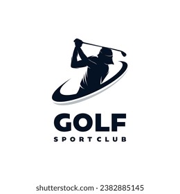 Golf Logo Swing and Hit the Ball