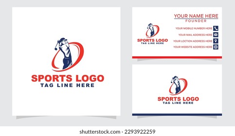 plantilla de icono del icono de oscilación del logotipo de golf 
