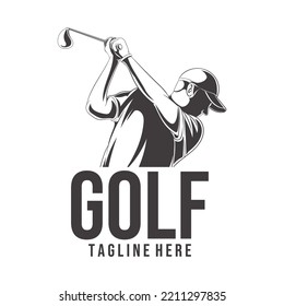 golf logo swing shoot vector illustration