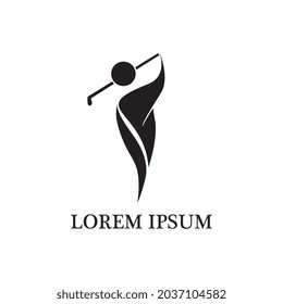 logotipo de golf y vector de símbolos