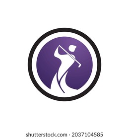 logotipo de golf y vector de símbolos