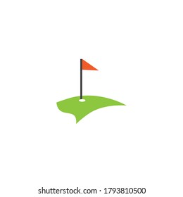 Ilustración del logotipo de golf y del icono del vector del símbolo