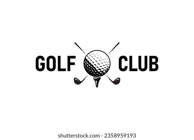 Golf logo template. golf ball icon and club logo vector.