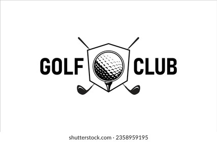 Golf logo template. golf ball icon and club logo vector.