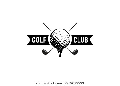 Golf logo template. golf ball icon and club logo vector.