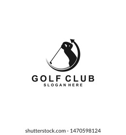 golf logo template, golfer design vector